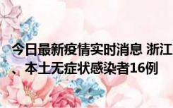 今日最新疫情实时消息 浙江10月22日新增本土确诊病例7例、本土无症状感染者16例