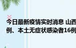 今日最新疫情实时消息 山西10月22日新增本土确诊病例24例、本土无症状感染者16例