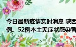 今日最新疫情实时消息 陕西10月22日新增16例本土确诊病例、52例本土无症状感染者