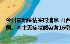 今日最新疫情实时消息 山西10月22日新增本土确诊病例24例、本土无症状感染者16例