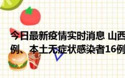 今日最新疫情实时消息 山西10月22日新增本土确诊病例24例、本土无症状感染者16例