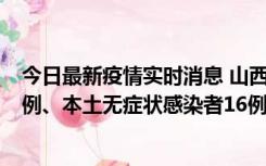 今日最新疫情实时消息 山西10月22日新增本土确诊病例24例、本土无症状感染者16例