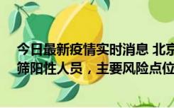 今日最新疫情实时消息 北京通州新增1例确诊病例和5例初筛阳性人员，主要风险点位公布