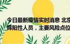 今日最新疫情实时消息 北京通州新增1例确诊病例和5例初筛阳性人员，主要风险点位公布