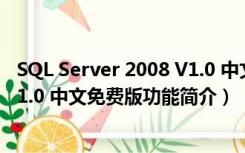 SQL Server 2008 V1.0 中文免费版（SQL Server 2008 V1.0 中文免费版功能简介）