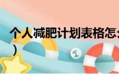 个人减肥计划表格怎么写（个人减肥计划表格）
