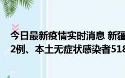 今日最新疫情实时消息 新疆乌鲁木齐市新增本土确诊病例32例、本土无症状感染者518例