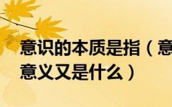 意识的本质是指（意识的本质是什么 意识的意义又是什么）