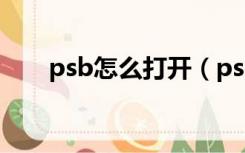 psb怎么打开（psb文件用什么打开）