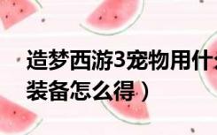 造梦西游3宠物用什么装备（造梦西游3宠物装备怎么得）