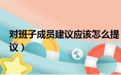 对班子成员建议应该怎么提（如何对单位领导班子成员提建议）