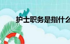 护士职务是指什么（职务是指什么）