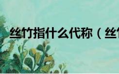 丝竹指什么代称（丝竹常常用来指代什么）