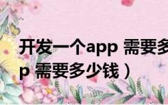 开发一个app 需要多少钱费用（开发一个app 需要多少钱）