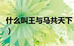 什么叫王与马共天下（王与马共天下什么意思）