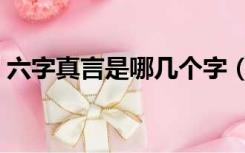 六字真言是哪几个字（六字真言是那几个字）