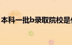 本科一批b录取院校是什么意思（本科一批b）