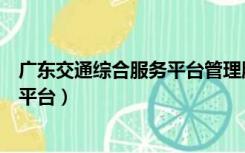 广东交通综合服务平台管理服务（广东省交通管理综合服务平台）