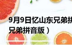 9月9日忆山东兄弟拼音版（九月九日忆山东兄弟拼音版）