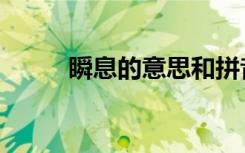 瞬息的意思和拼音（瞬息的意思）