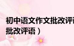 初中语文作文批改评语优缺点（初中语文作文批改评语）