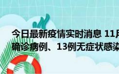 今日最新疫情实时消息 11月11日0-10时，宁波市新增4例确诊病例、13例无症状感染者，均在集中隔离点检出