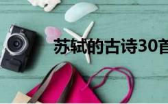 苏轼的古诗30首（苏轼的古诗）