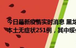 今日最新疫情实时消息 黑龙江11月10日新增本土确诊9例、本土无症状251例，其中绥化市235例
