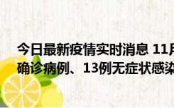 今日最新疫情实时消息 11月11日0-10时，宁波市新增4例确诊病例、13例无症状感染者，均在集中隔离点检出