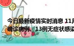 今日最新疫情实时消息 11月11日0-10时，宁波市新增4例确诊病例、13例无症状感染者，均在集中隔离点检出