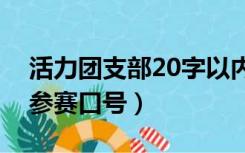 活力团支部20字以内参赛口号（活力团支部参赛口号）