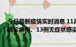 今日最新疫情实时消息 11月11日0-10时，宁波市新增4例确诊病例、13例无症状感染者，均在集中隔离点检出