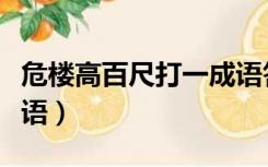 危楼高百尺打一成语答案（危楼高百尺猜一成语）