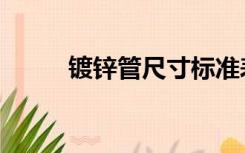 镀锌管尺寸标准表（镀锌管尺寸）