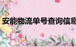 安能物流单号查询信息（安能快递单号查询）