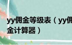 yy佣金等级表（yy佣金是什么 yy蓝钻兑换佣金计算器）