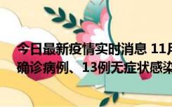 今日最新疫情实时消息 11月11日0-10时，宁波市新增4例确诊病例、13例无症状感染者，均在集中隔离点检出