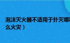 泡沫灭火器不适用于扑灭哪种火灾（泡沫灭火器不能扑灭什么火灾）