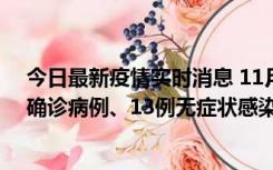 今日最新疫情实时消息 11月11日0-10时，宁波市新增4例确诊病例、13例无症状感染者，均在集中隔离点检出