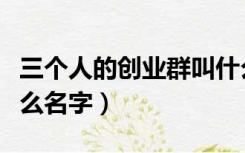 三个人的创业群叫什么名字（三个人的群取什么名字）