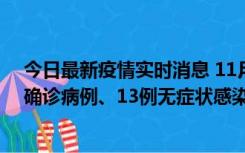 今日最新疫情实时消息 11月11日0-10时，宁波市新增4例确诊病例、13例无症状感染者，均在集中隔离点检出