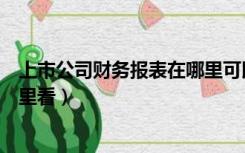 上市公司财务报表在哪里可以看到（上市公司财务报表在哪里看）