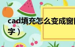 cad填充怎么变成窗口（cad填充怎么避开文字）