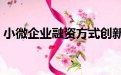 小微企业融资方式创新（小微企业融资方式）