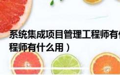 系统集成项目管理工程师有什么价值（系统集成项目管理工程师有什么用）