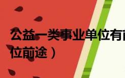 公益一类事业单位有前途吗（公益一类事业单位前途）