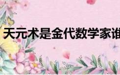 天元术是金代数学家谁发明的（天元币官网）