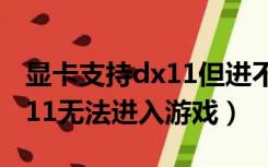 显卡支持dx11但进不去游戏（显卡不支持dx11无法进入游戏）