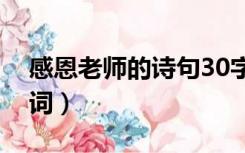 感恩老师的诗句30字（感恩老师的诗句古诗词）