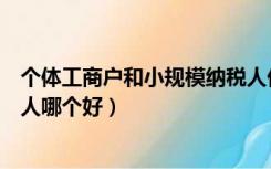 个体工商户和小规模纳税人优劣（个体工商户和小规模纳税人哪个好）